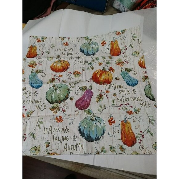 Pumpkin Fall Table 4 Pack Reusable Napkins Homemade 16"X 16" - Picture 2 of 7